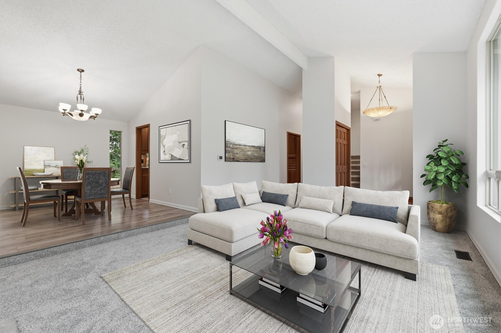 14312 63rd Avenue West Edmonds, WA 98026 - Photo 6 of 40 a living room with furniture and a chandelier