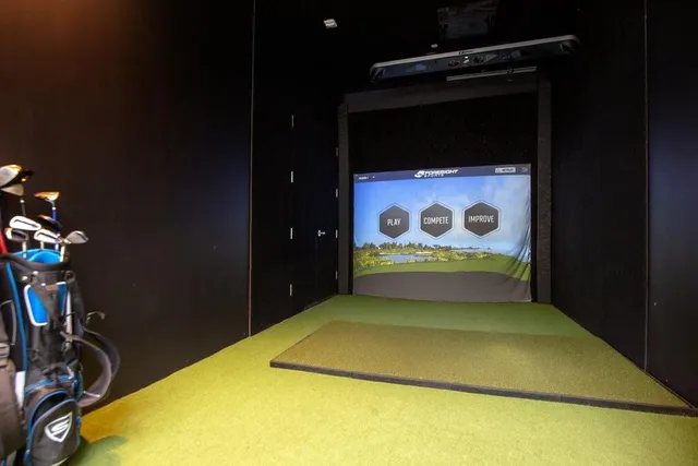 a front view of building and outdoor space