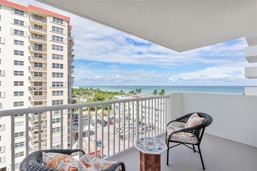 1601 South Ocean Drive, Unit 902 Hollywood, FL 33019 - Photo 28 of 40 a view of a balcony furniture and a potted plant
