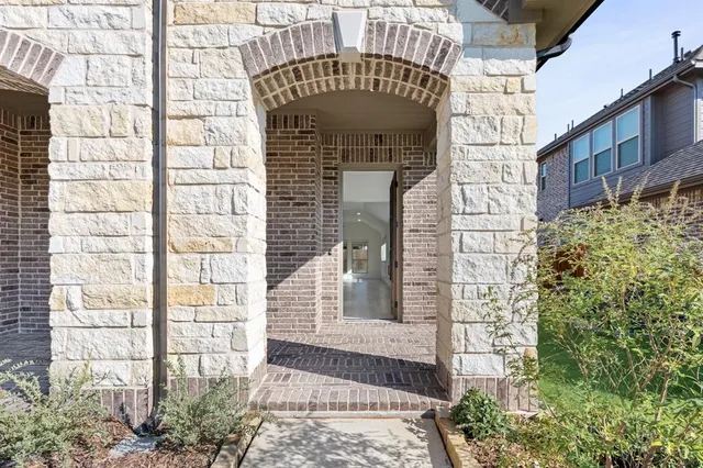 a front view of a building with a door