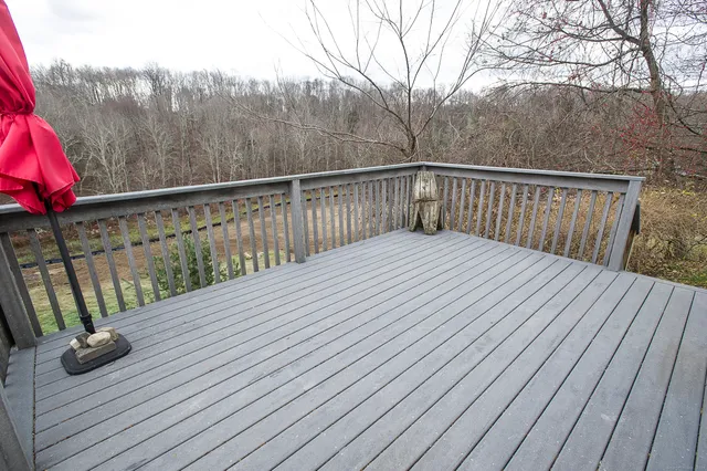 a view of balcony with deck
