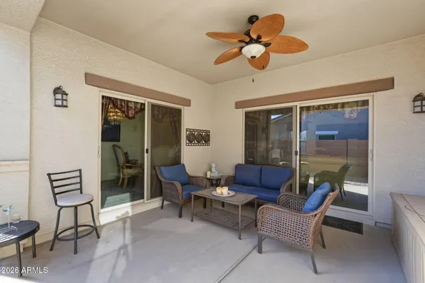 a living room with furniture