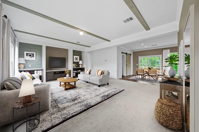 a living room with furniture or couch and a flat screen tv