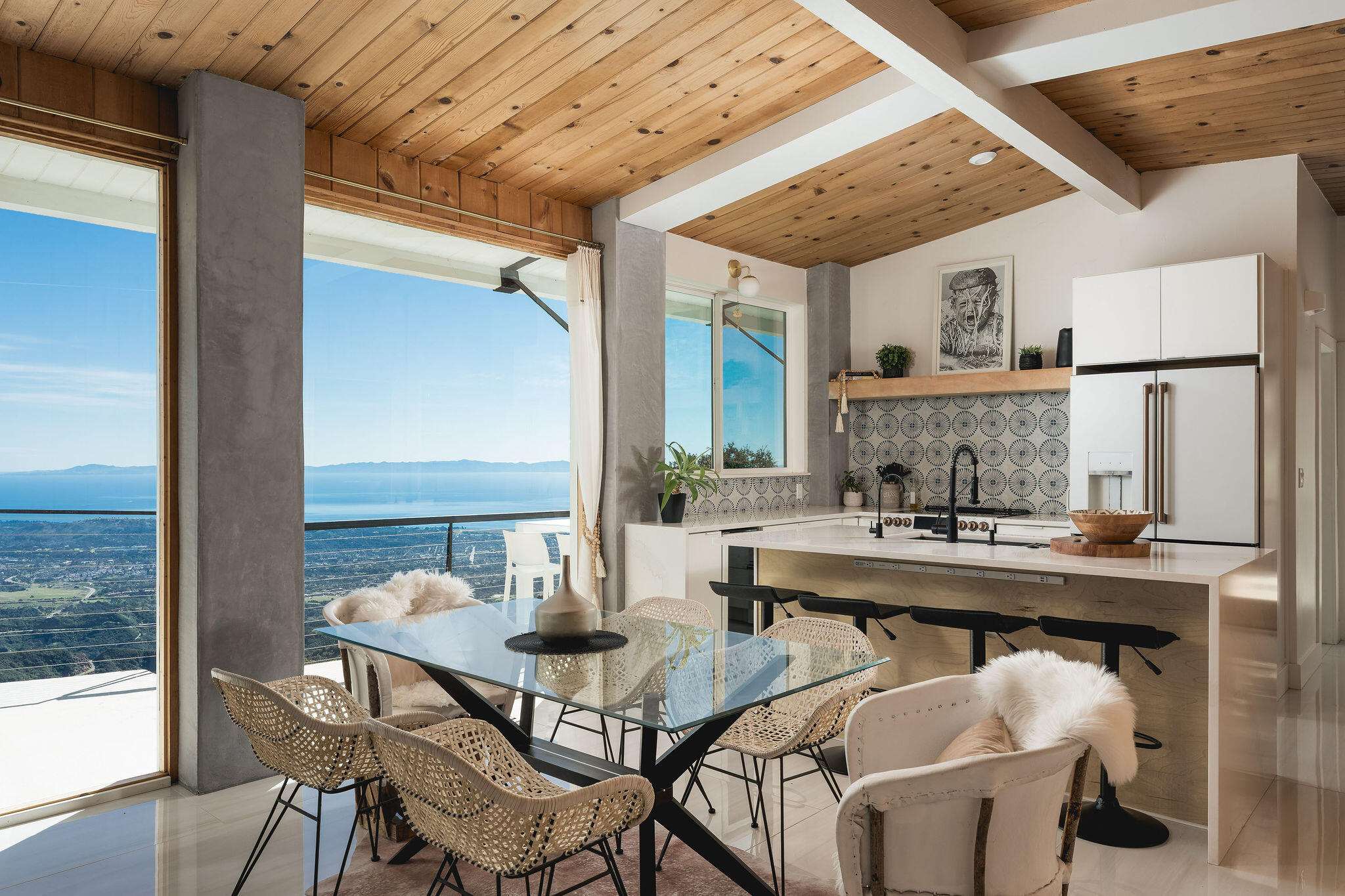 4825 Rim Road Santa Barbara, CA 93105 - Photo 10 of 36 Dining area and kitchen with views