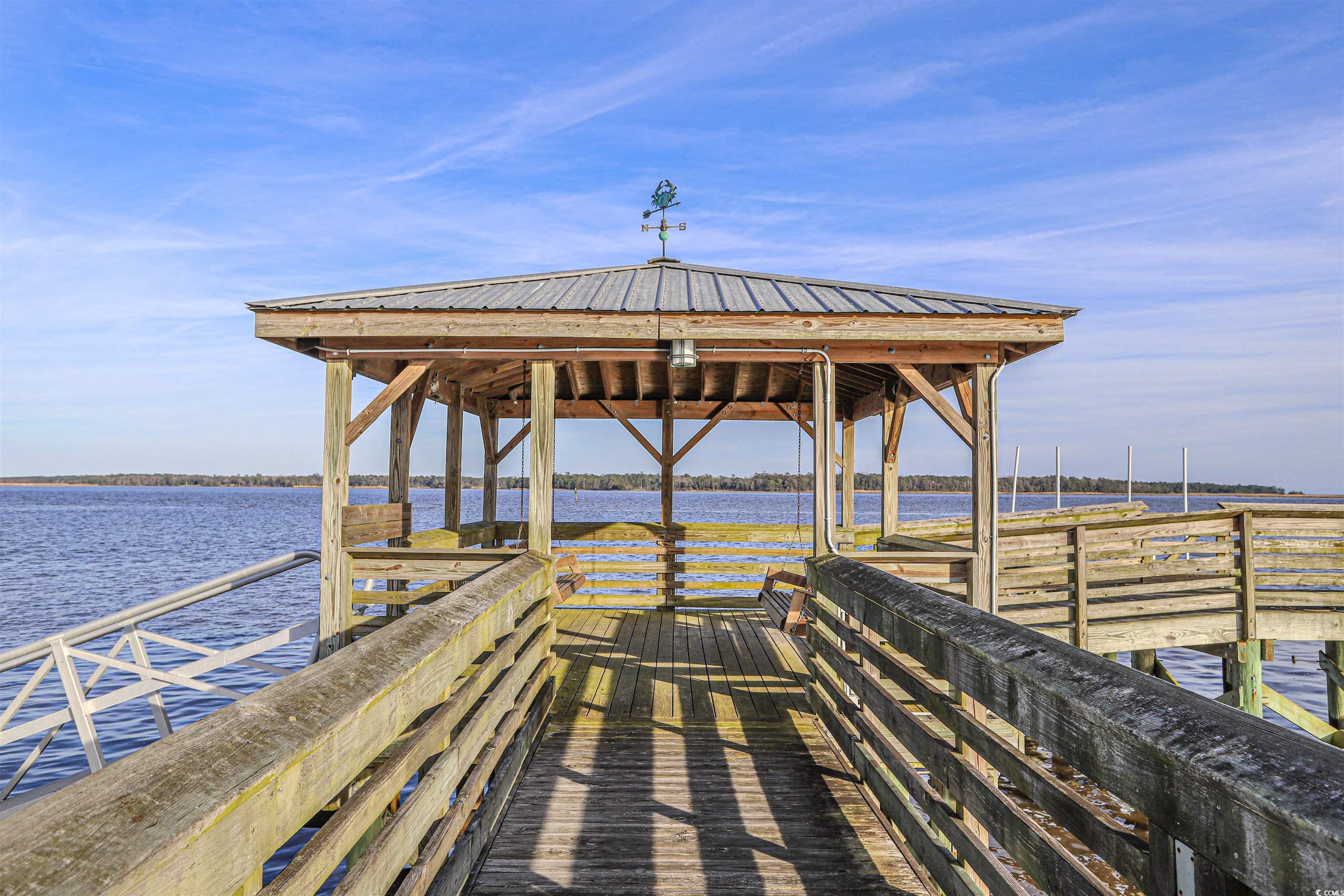 844 Commanders Island Road Georgetown, SC 29440 - Photo 31 of 36 View of dock featuring a water view and a gazebo