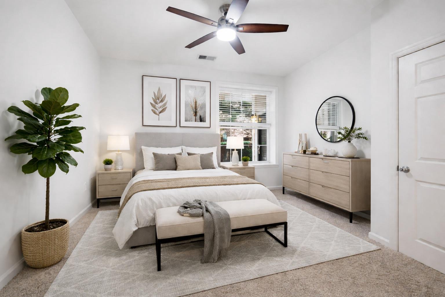 31 Booth Street, Unit B55 Gaithersburg, MD 20878 - Photo 11 of 30 a bedroom with a bed and a chandelier