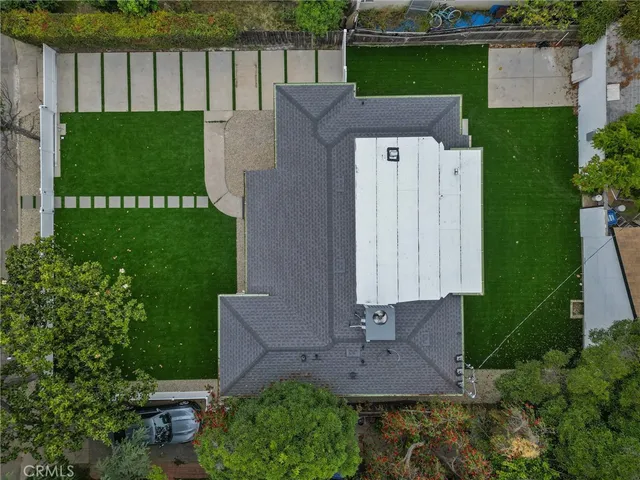 an aerial view of a house