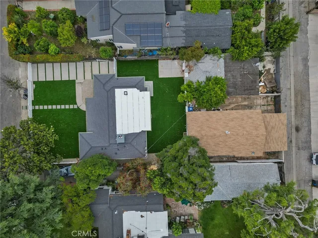 an aerial view of a house