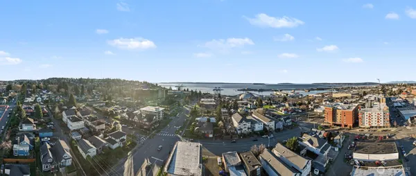 an aerial view of multiple house