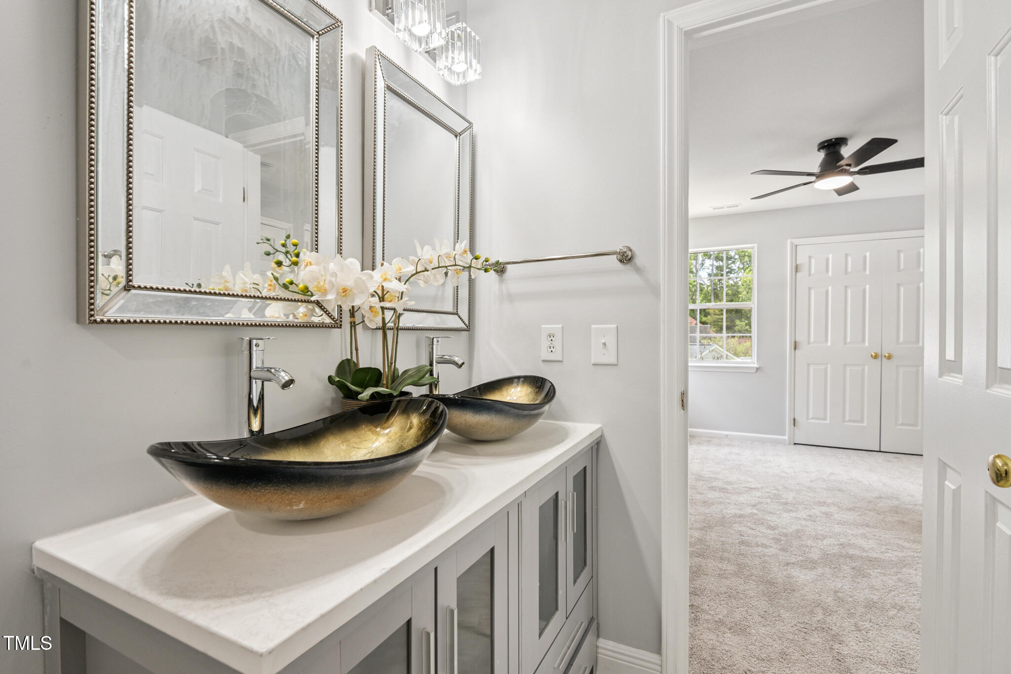 2516 Constitution Drive Raleigh, NC 27615 - Photo 27 of 38 a bathroom with a sink and a mirror