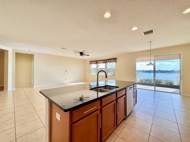 a kitchen with a sink a counter space and appliances