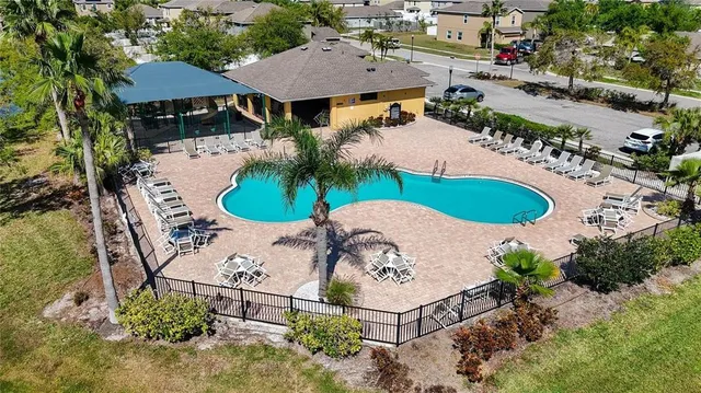 an aerial view of a house