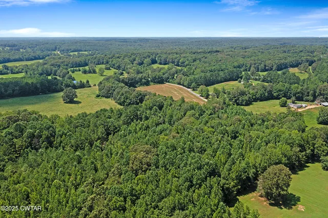 an aerial view of a houses with a yard