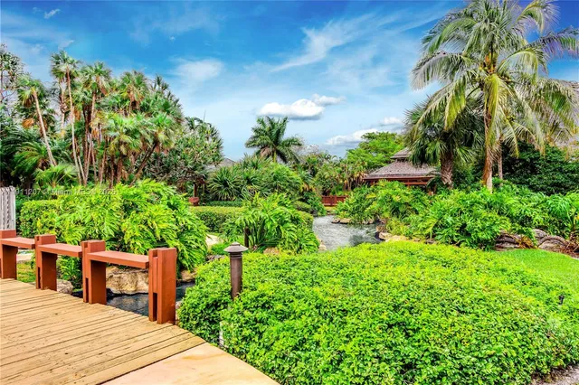 a view of a backyard with plants