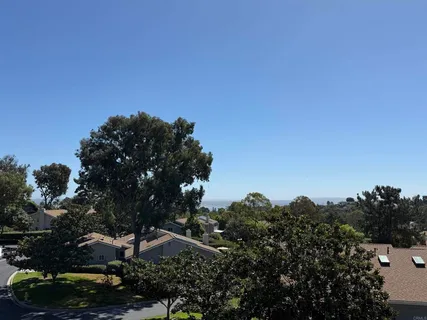 a view of a small space with a window