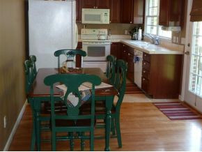 Dining room faces deck
