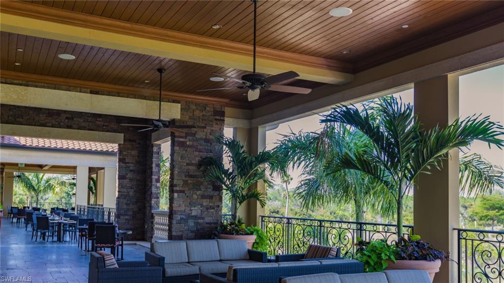 9522 Piacere Way Naples, FL 34113 - Photo 44 of 48 View of patio / terrace with ceiling fan and outdoor lounge area