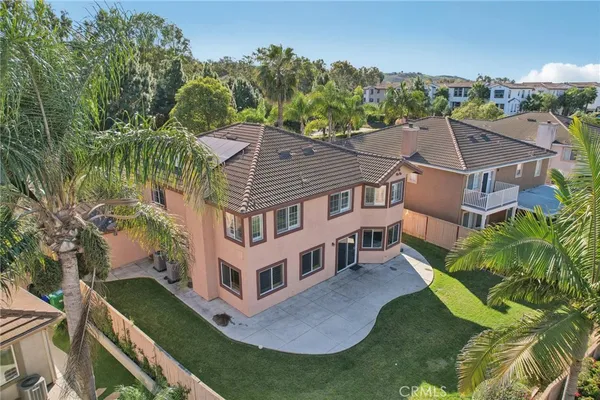 an aerial view of a house