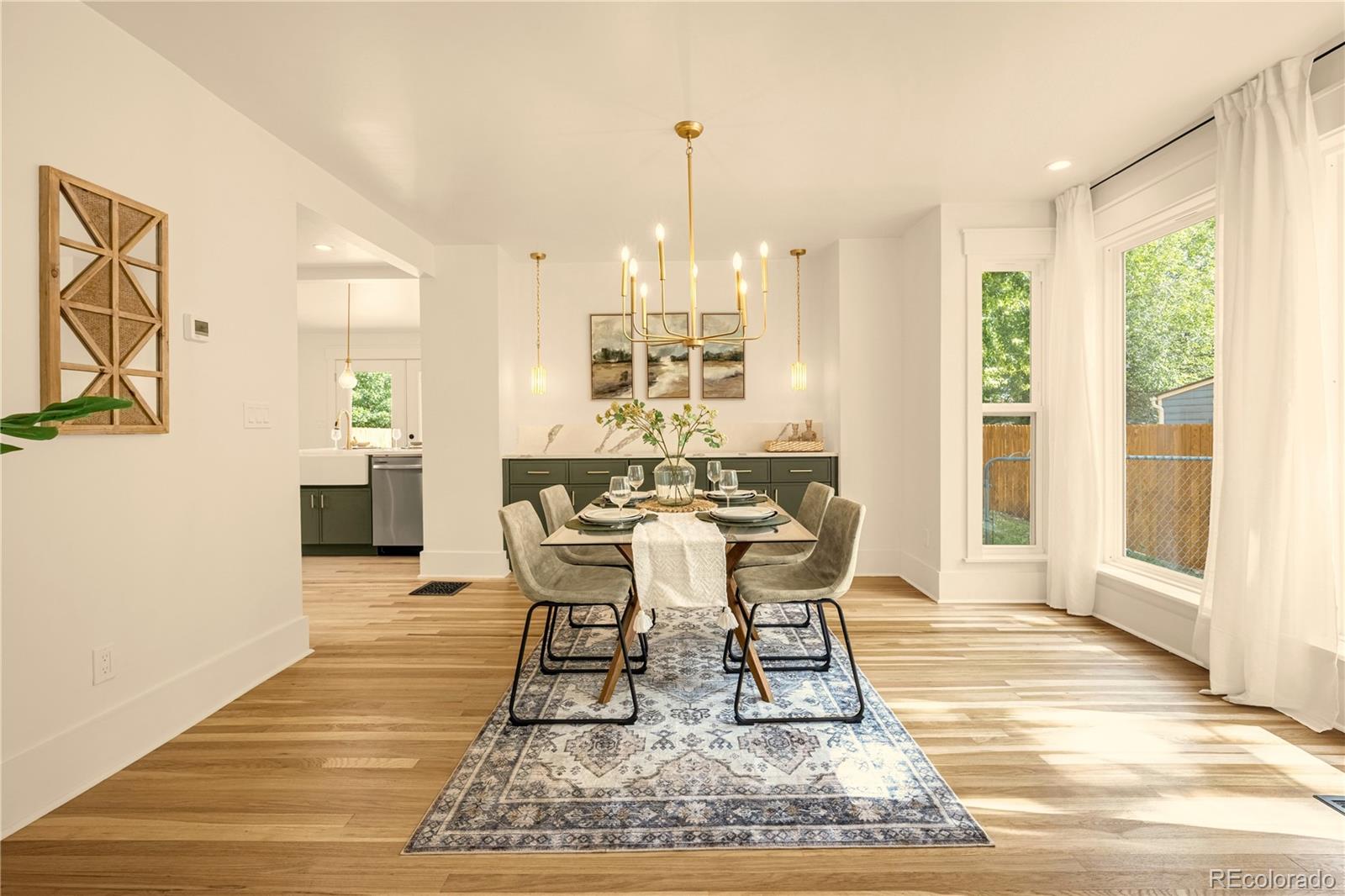 200 West Cheyenne Road Colorado Springs, CO 80906 - Photo 10 of 24 a dining room with wooden floor and a chandelier