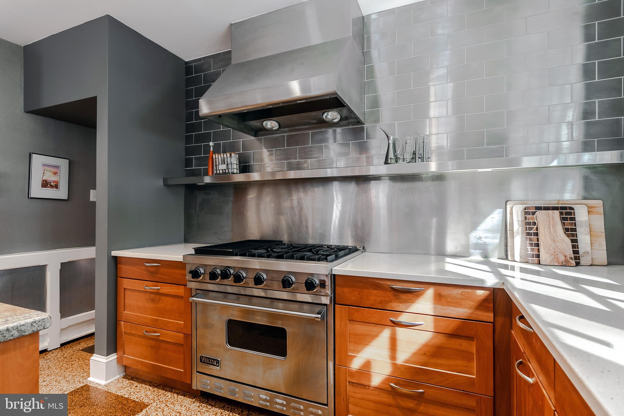 401 Baird Road Merion Station, PA 19066 - Photo 20 of 59 Viking range and hood, stainless backsplash