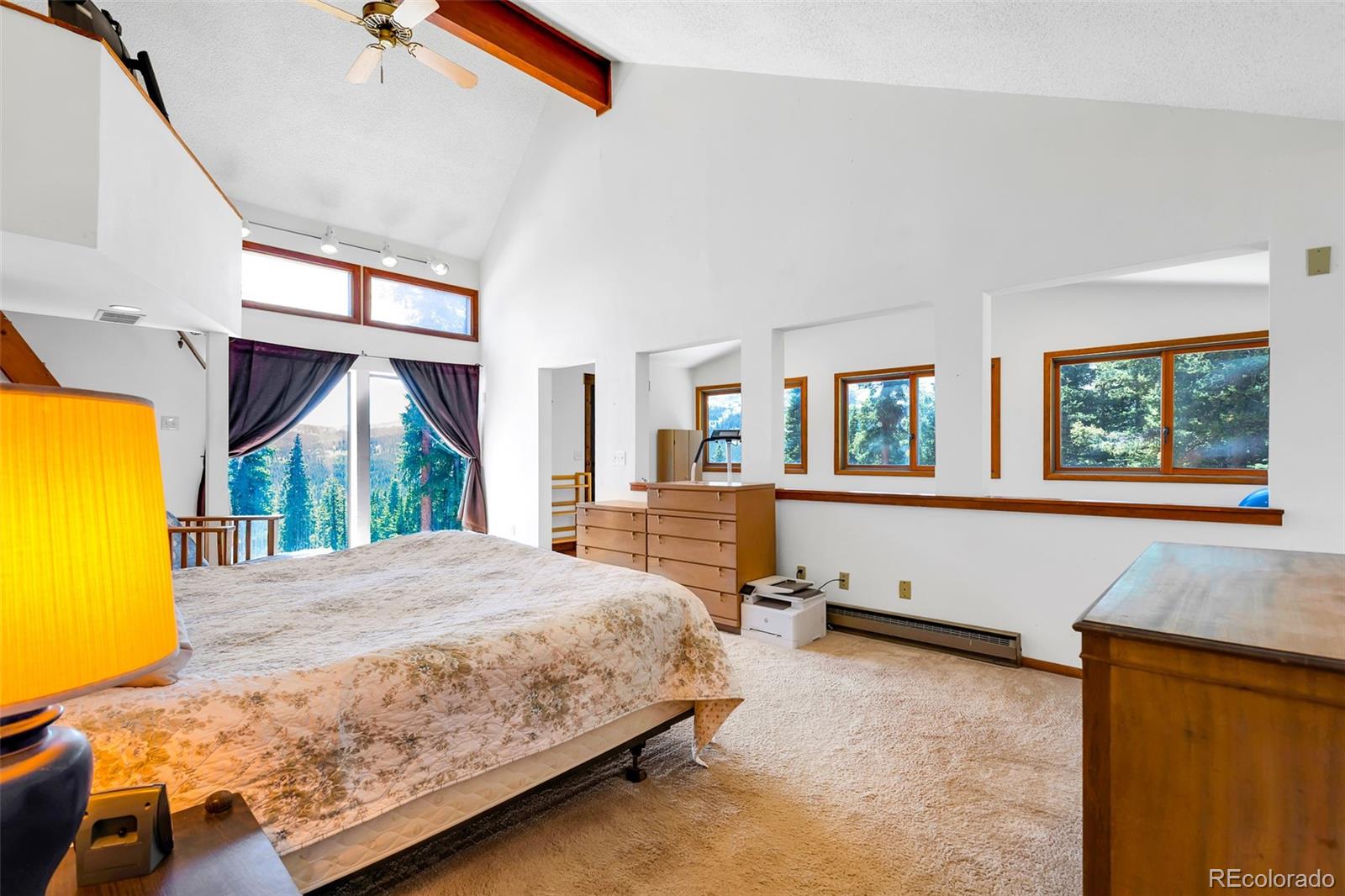 60 Jackson Alma, CO 80420 - Photo 23 of 49 a bedroom with a bed and a large window