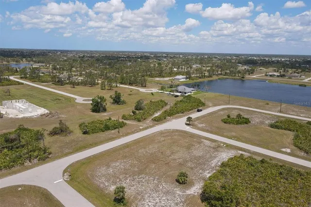 a view of an ocean and city