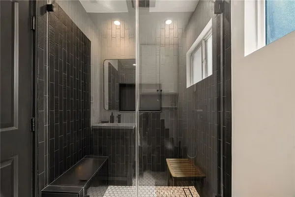 a bathroom with a shower