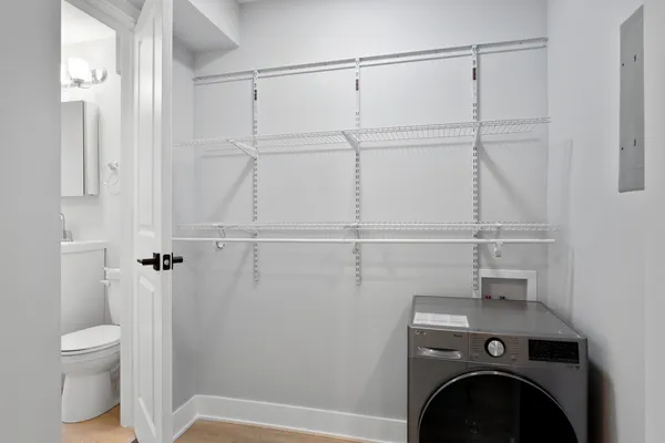 a view of a walk in closet