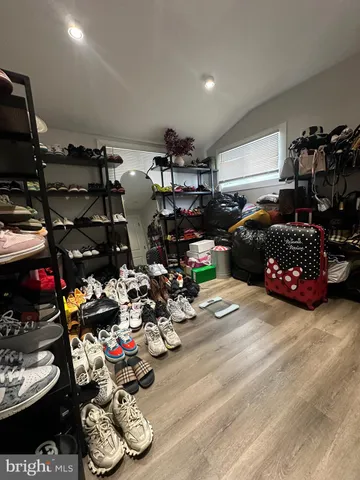 a view of a garage with stuff