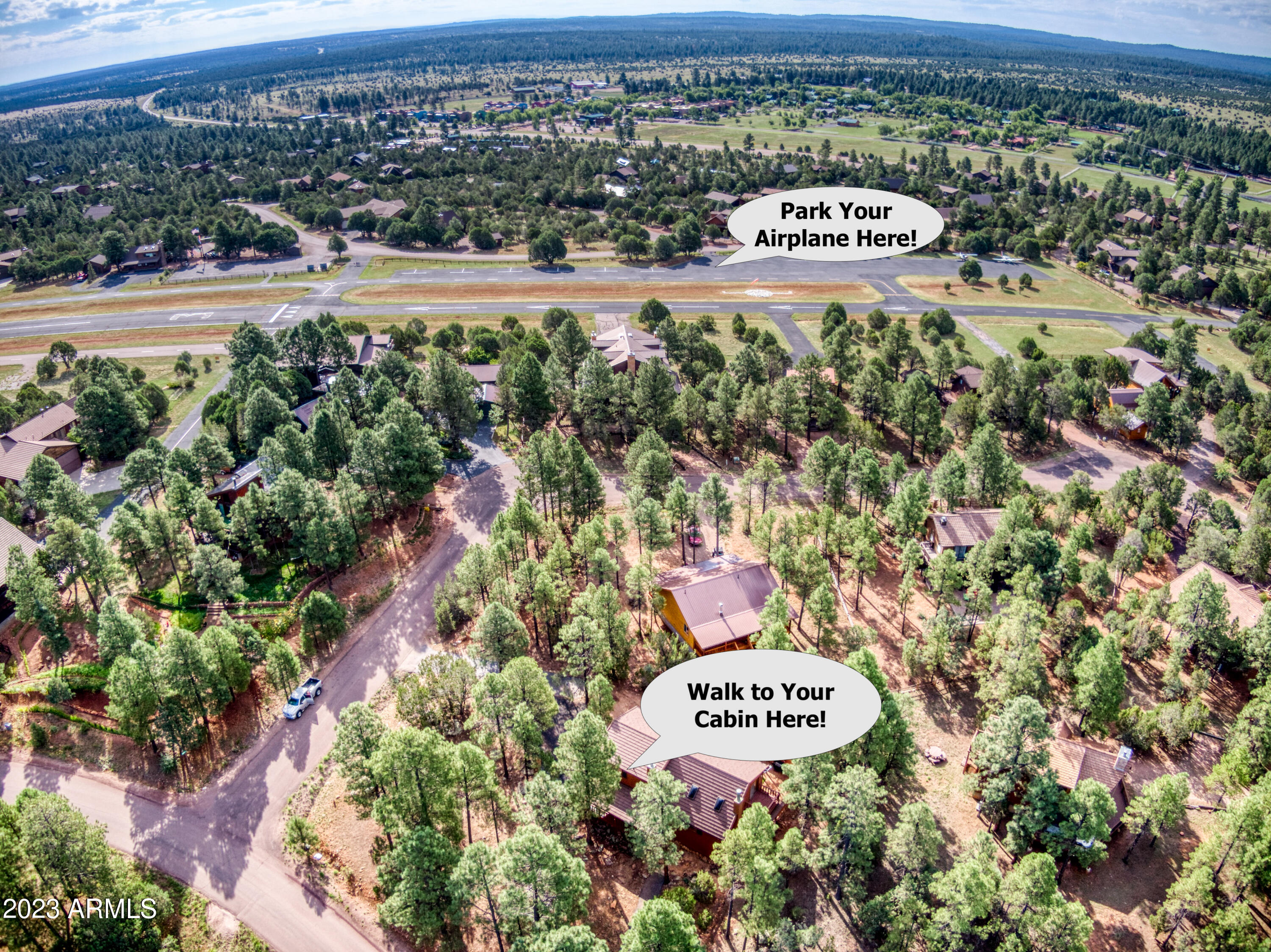 2282 Lindberg Road Overgaard, AZ 85933 - Photo 2 of 30 View of home and Airstrip Runway