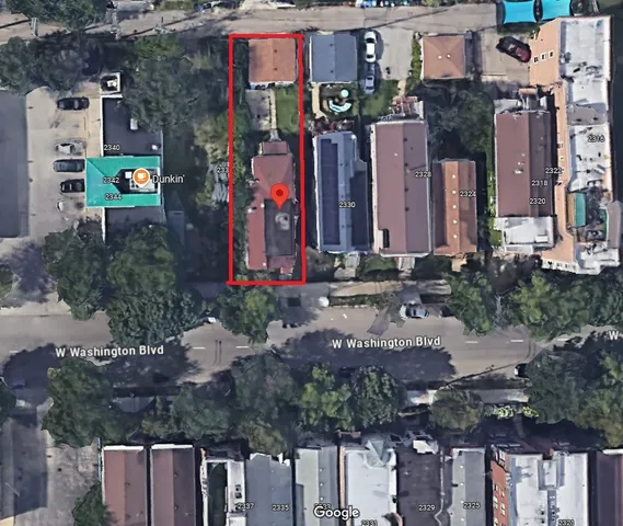 a view of street and electric pole