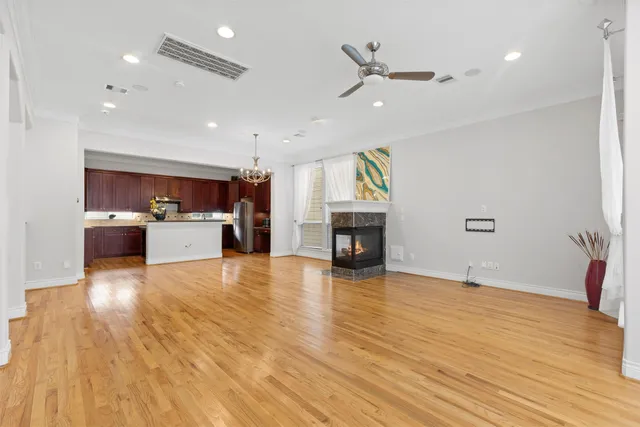 a view of kitchen and natural light