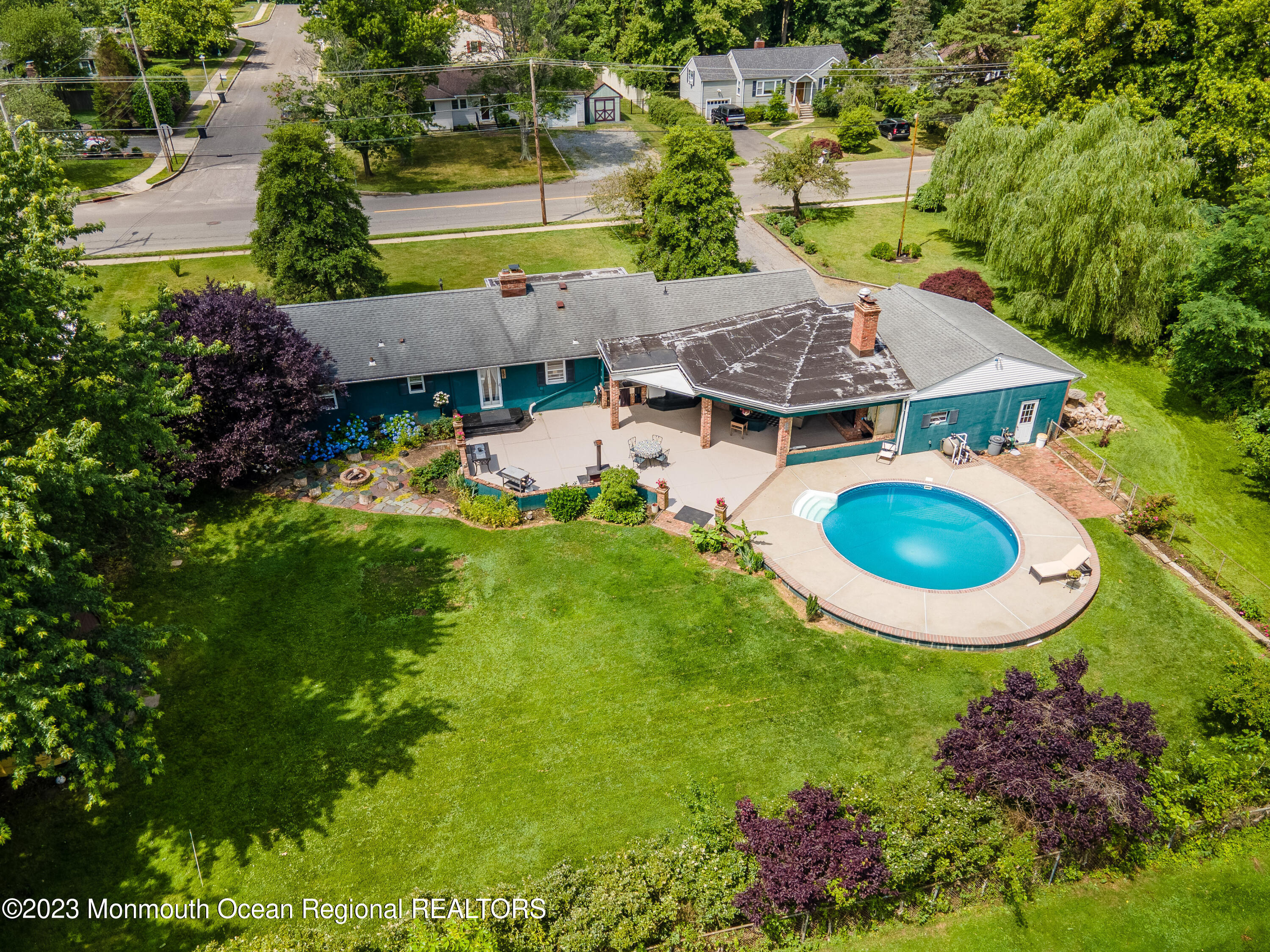 489 Branchport Avenue Oceanport, NJ 07757 - Photo 3 of 43 Aerial View of Backyard