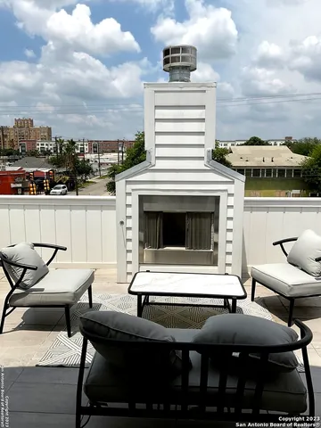 a view of terrace with seating space