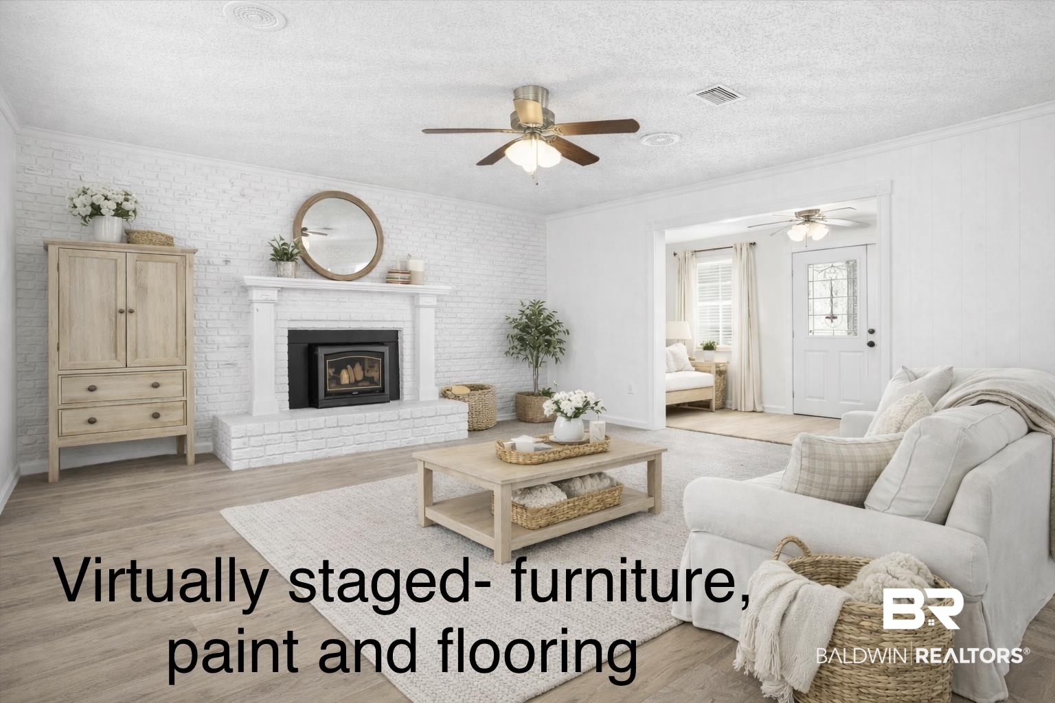 8090 Murray Hill Road Irvington, AL 36544 - Photo 11 of 40 Living Room virtually staged furniture, flooring and paint.