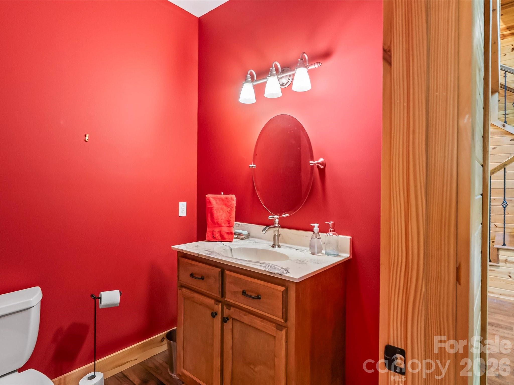 917 Otter Mountain Road Topton, NC 28781 - Photo 19 of 48 a bathroom with a sink and a mirror