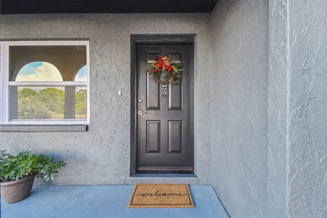 a view of a livingroom with a window