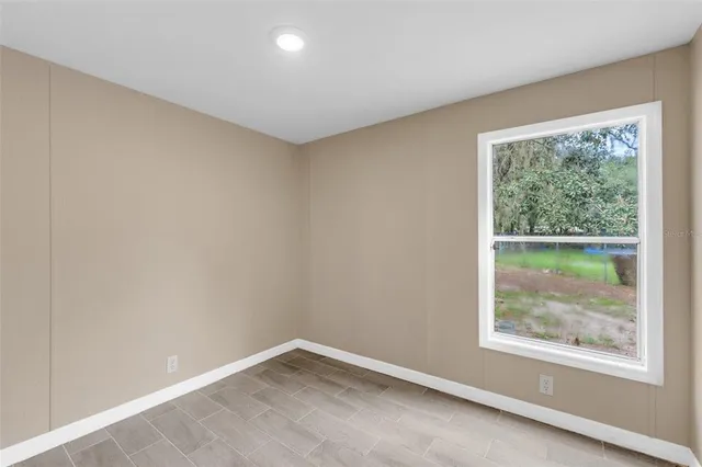 an empty room with a window