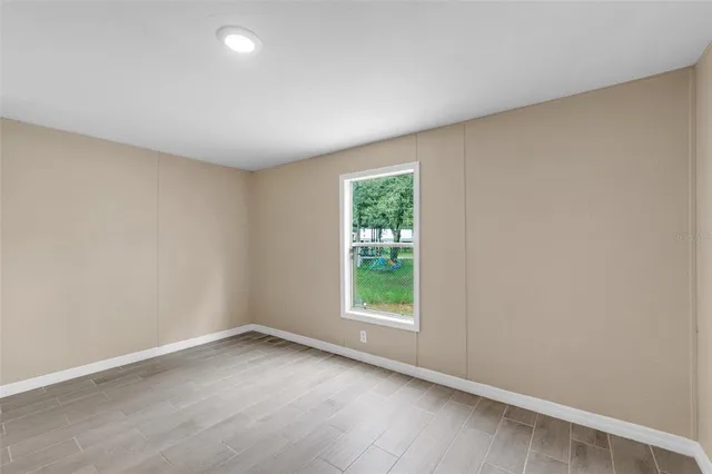 an empty room with a window