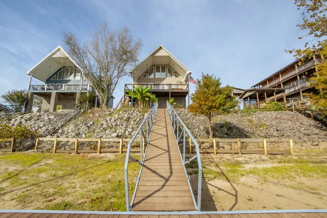 a picture of a building with a ocean view