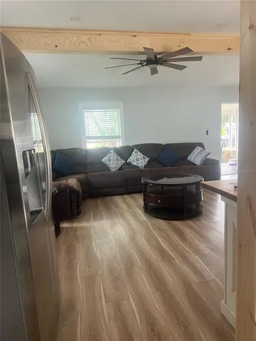 a living room with furniture