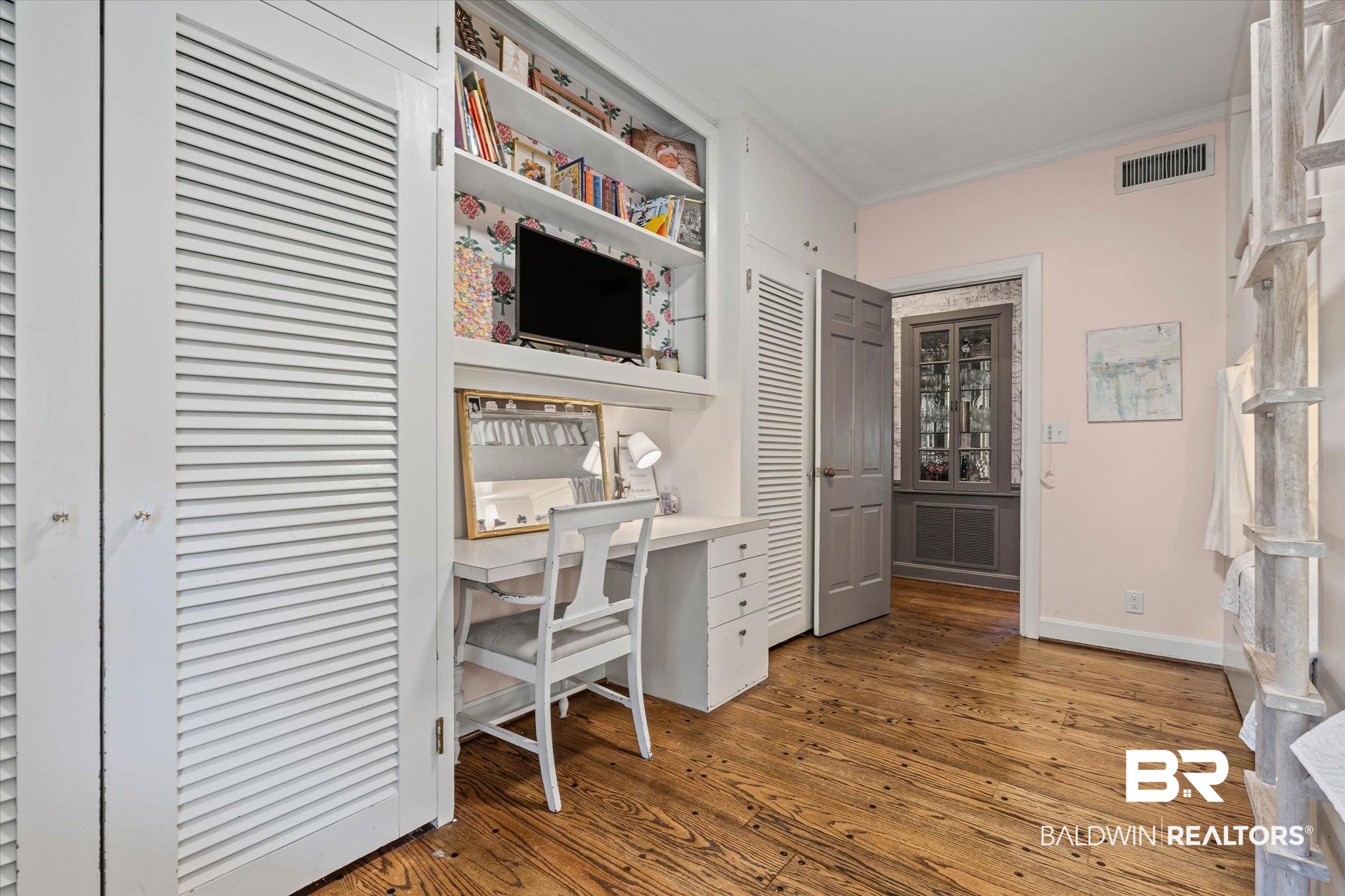 151 Tuthill Lane Mobile, AL 36608 - Photo 22 of 41 Home office featuring dark wood-type flooring and crown molding