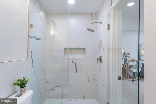 a bathroom with a shower