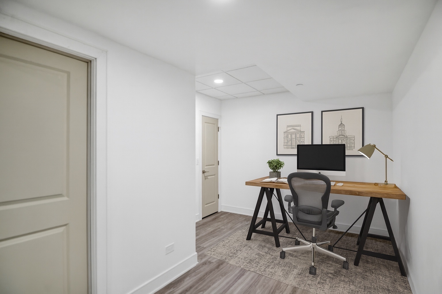70 Prairie Court Wheeling, IL 60090 - Photo 34 of 44 a workspace with furniture and wooden floor