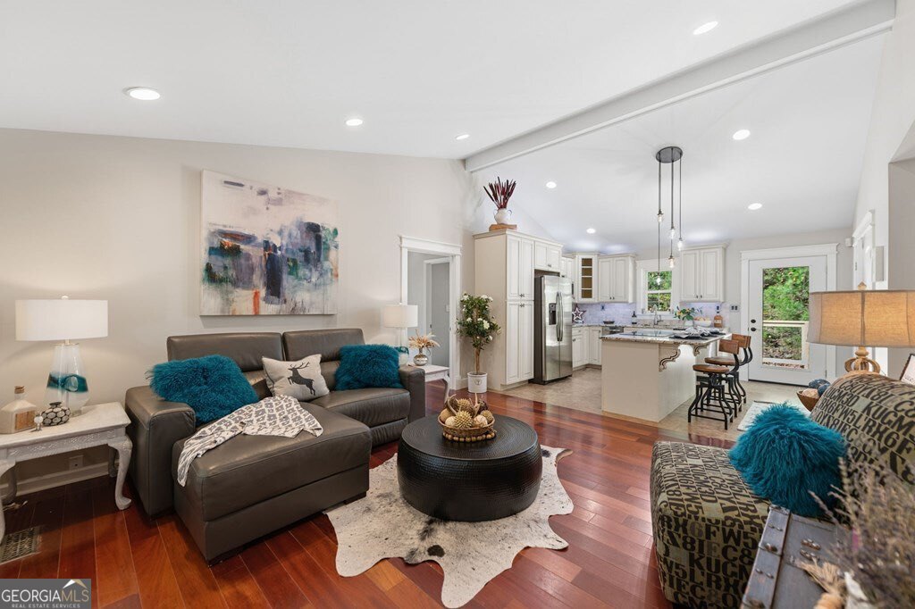 224 Timber Ridge Lane Ellijay, GA 30540 - Photo 19 of 61 a living room with furniture and a view of kitchen