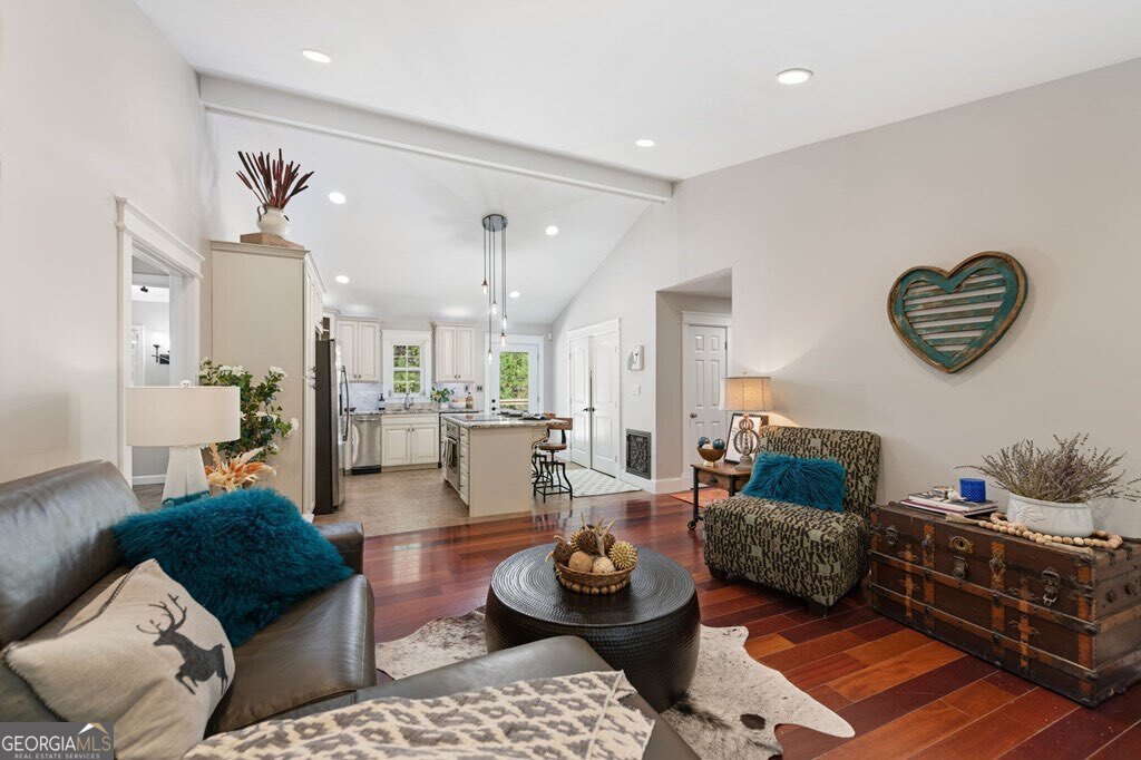 224 Timber Ridge Lane Ellijay, GA 30540 - Photo 20 of 61 a living room with furniture and kitchen view