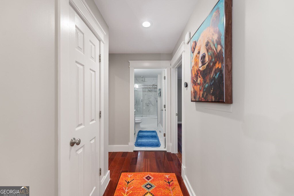224 Timber Ridge Lane Ellijay, GA 30540 - Photo 40 of 61 a view of a hallway with wooden floor and closet
