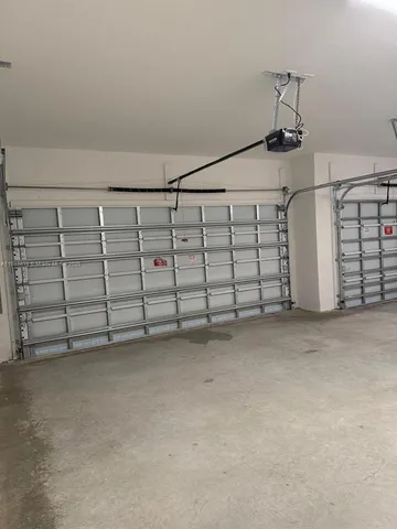 an empty room with a door