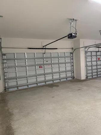 an empty room with a door