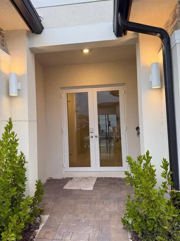 a view of a door of the house